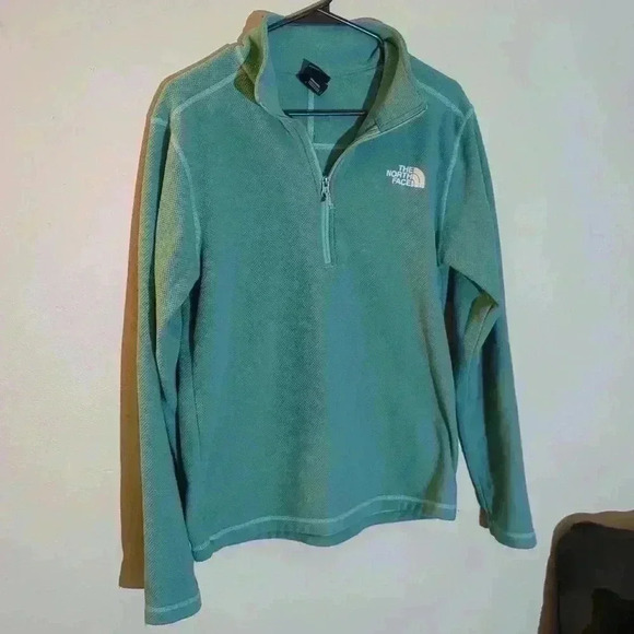 The North Face pull over quarter zip up, teal, small - Picture 2 of 5